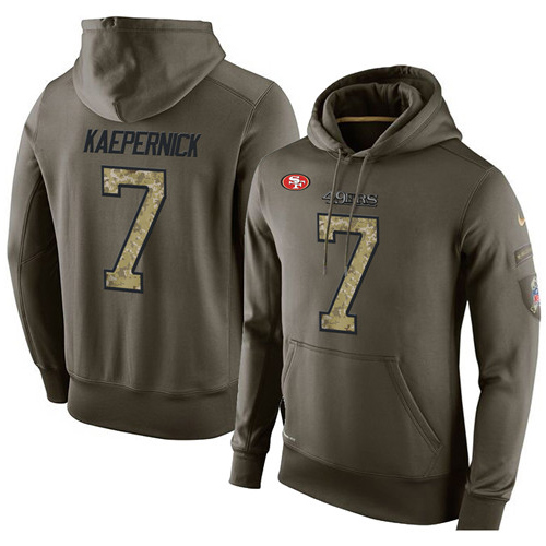 NFL Nike San Francisco 49ers #7 Colin Kaepernick Green Salute To Service Men's Pullover Hoodie
